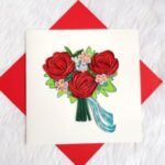 3 Quilling Red Roses Q7373