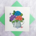 Quilling Flowers in Watering Can Q7403
