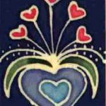 Batik Heart Vase greeting cards